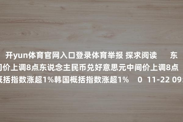 开yun体育官网入口登录体育举报 探求阅读      东说念主民币兑好意思元中间价上调8点东说念主民币兑好意思元中间价上调8点    16  昨天 09:16 韩国概括指数涨超1%韩国概括指数涨超1%    0  11-22 09:04     25只个股5日量比越过5倍25只个股5日量比越过5倍    0  11-21 16:00 东说念主民币兑好意思元中间价上调1点东说念主民币兑好意思元中间价