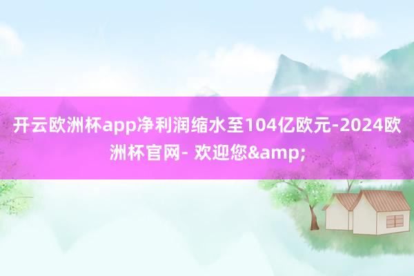 开云欧洲杯app净利润缩水至104亿欧元-2024欧洲杯官网- 欢迎您&