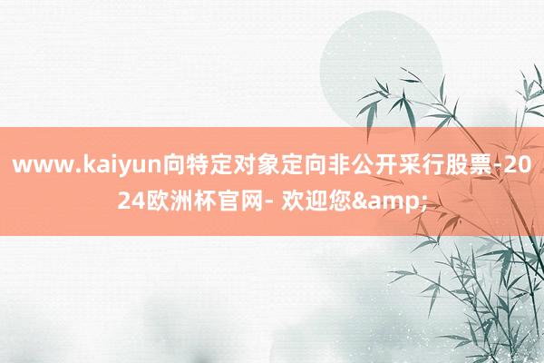 www.kaiyun向特定对象定向非公开采行股票-2024欧洲杯官网- 欢迎您&