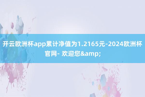 开云欧洲杯app累计净值为1.2165元-2024欧洲杯官网- 欢迎您&