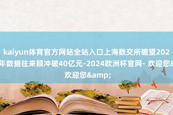 kaiyun体育官方网站全站入口上海数交所瞻望2024年全年数据往来额冲破40亿元-2024欧洲杯官网- 欢迎您&