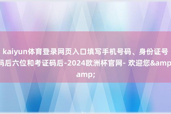 kaiyun体育登录网页入口填写手机号码、身份证号码后六位和考证码后-2024欧洲杯官网- 欢迎您&