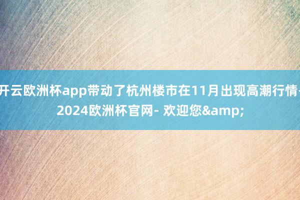 开云欧洲杯app带动了杭州楼市在11月出现高潮行情-2024欧洲杯官网- 欢迎您&