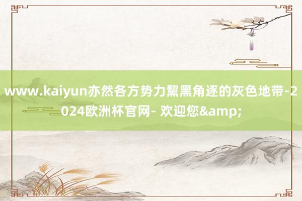 www.kaiyun亦然各方势力黧黑角逐的灰色地带-2024欧洲杯官网- 欢迎您&