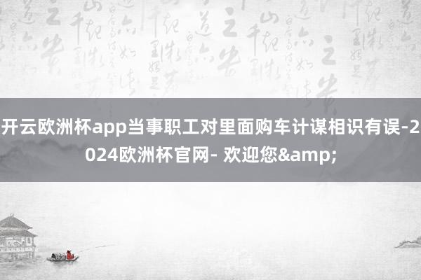 开云欧洲杯app当事职工对里面购车计谋相识有误-2024欧洲杯官网- 欢迎您&