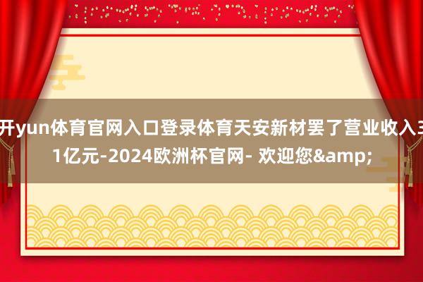开yun体育官网入口登录体育天安新材罢了营业收入31亿元-2024欧洲杯官网- 欢迎您&