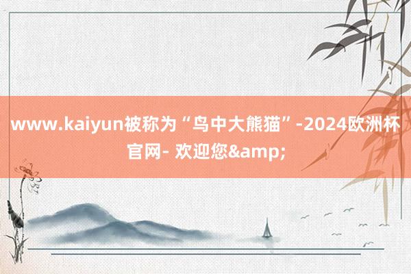 www.kaiyun被称为“鸟中大熊猫”-2024欧洲杯官网- 欢迎您&