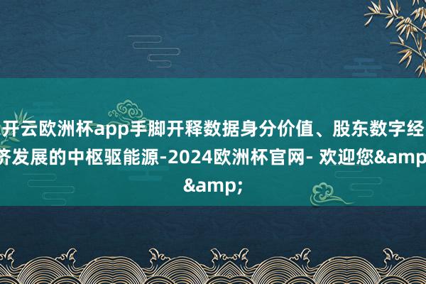 开云欧洲杯app手脚开释数据身分价值、股东数字经济发展的中枢驱能源-2024欧洲杯官网- 欢迎您&
