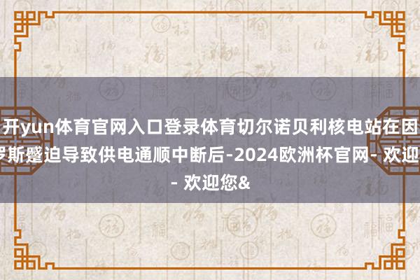 开yun体育官网入口登录体育切尔诺贝利核电站在因俄罗斯蹙迫导致供电通顺中断后-2024欧洲杯官网- 欢迎您&