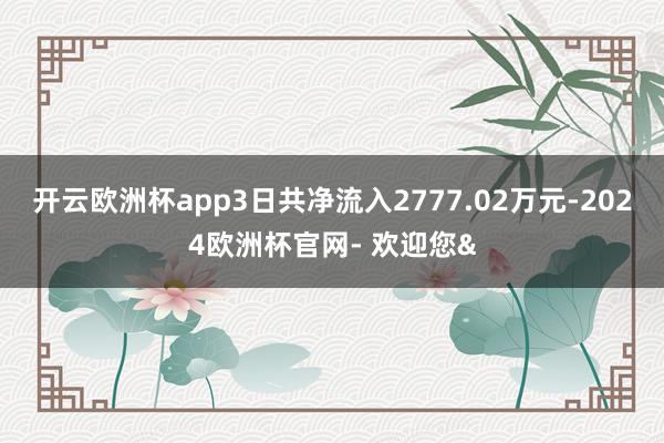 开云欧洲杯app3日共净流入2777.02万元-2024欧洲杯官网- 欢迎您&