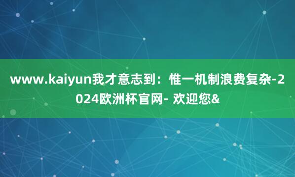 www.kaiyun我才意志到：惟一机制浪费复杂-2024欧