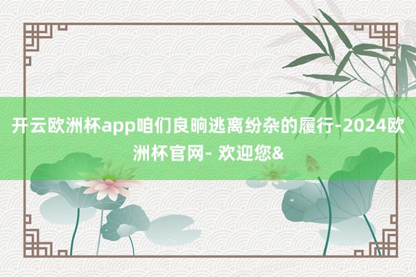 开云欧洲杯app咱们良晌逃离纷杂的履行-2024欧洲杯官网-