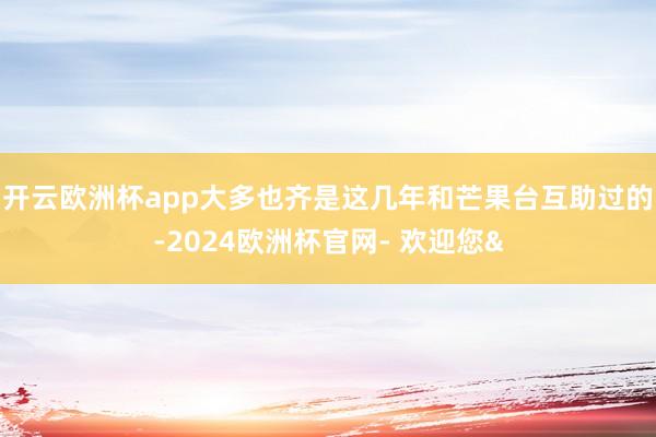 开云欧洲杯app大多也齐是这几年和芒果台互助过的-2024欧