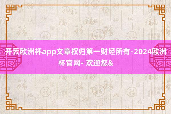 开云欧洲杯app文章权归第一财经所有-2024欧洲杯官网- 