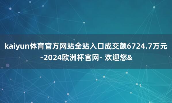 kaiyun体育官方网站全站入口成交额6724.7万元-20