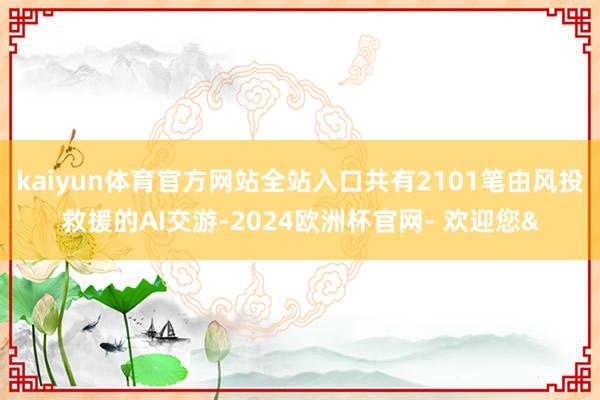 kaiyun体育官方网站全站入口共有2101笔由风投救援的A