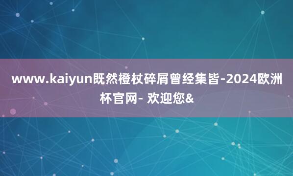 www.kaiyun既然橙杖碎屑曾经集皆-2024欧洲杯官网