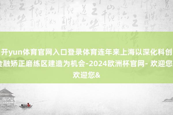 开yun体育官网入口登录体育连年来上海以深化科创金融矫正磨练