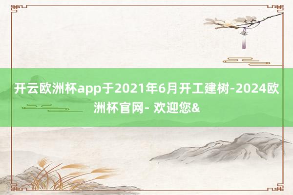 开云欧洲杯app于2021年6月开工建树-2024欧洲杯官网
