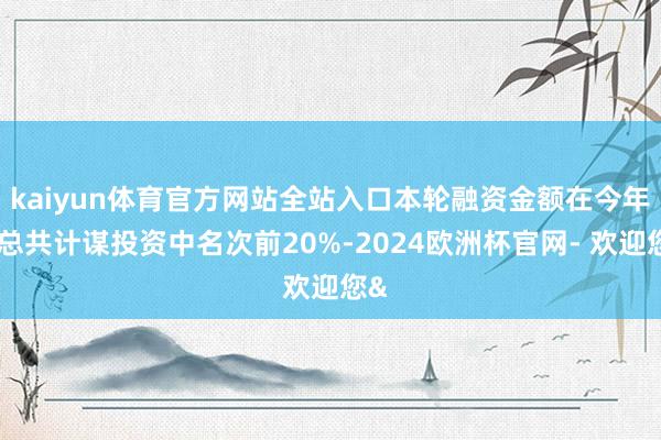 kaiyun体育官方网站全站入口本轮融资金额在今年度总共计谋