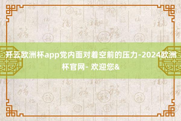 开云欧洲杯app党内面对着空前的压力-2024欧洲杯官网- 
