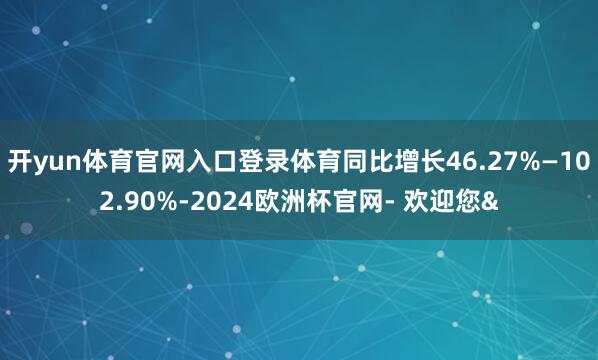 开yun体育官网入口登录体育同比增长46.27%—102.9