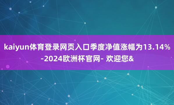kaiyun体育登录网页入口季度净值涨幅为13.14%-20