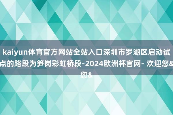 kaiyun体育官方网站全站入口深圳市罗湖区启动试点的路段为