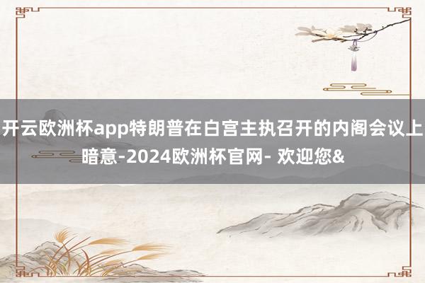 开云欧洲杯app特朗普在白宫主执召开的内阁会议上暗意-202