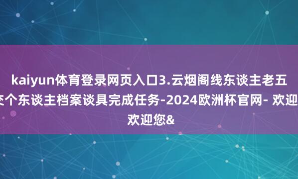 kaiyun体育登录网页入口3.云烟阁线东谈主老五提交个东谈