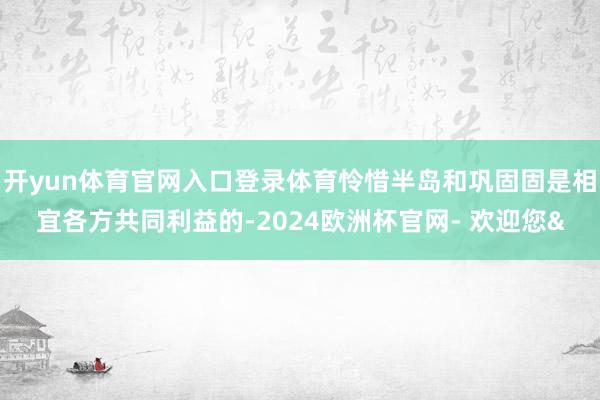 开yun体育官网入口登录体育怜惜半岛和巩固固是相宜各方共同利
