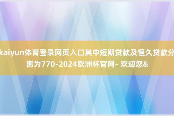kaiyun体育登录网页入口其中短期贷款及恒久贷款分离为77